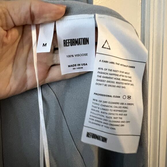 Reformation Nicole Wrap Around Dress in Blue size M CL - Picture 7 of 7